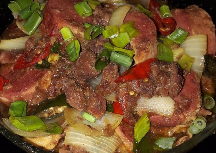 resep makanan Daging sapi + rolade teriyaki