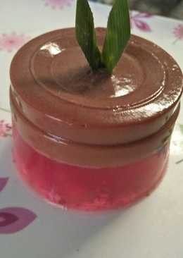 Puding lumut lapis coklat