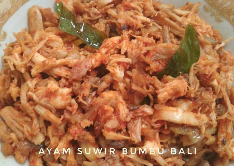 cara membuat Ayam Suwir Bumbu Bali