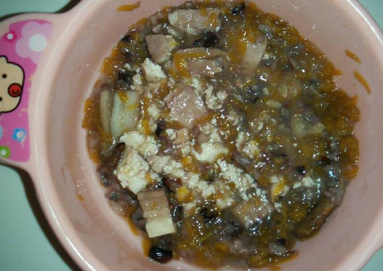 resep MPASI Beras Merah Putih Hitam + Tahu + Wortel + kacang merah