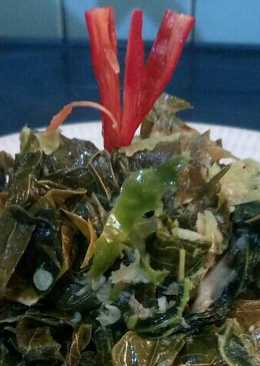 Tumis daun singkong ekstra pedas