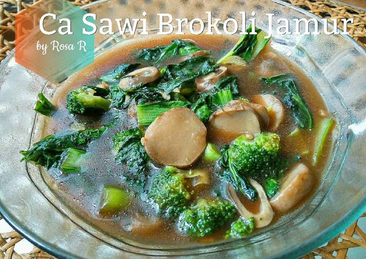 resep lengkap untuk Ca Sawi Brokoli Jamur Praktis