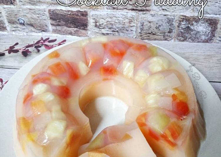 bahan dan cara membuat Cocktail Pudding (Puding Buah)