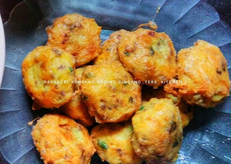 resep masakan Perkedel kentang daging cincang no MSG