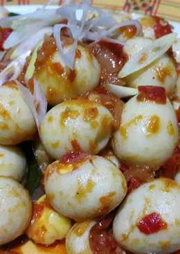 Telur puyuh bumbu merah