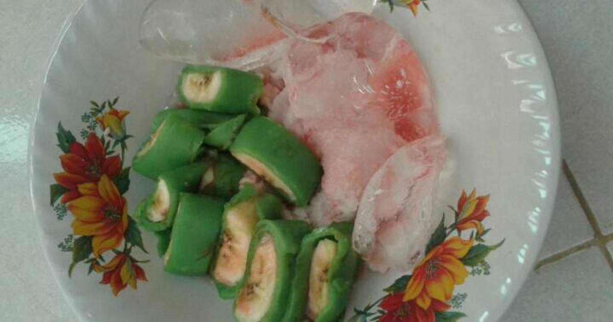 Resep Es pisang ijo homemade