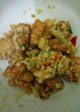 Udang goreng tepung with souce telor asin