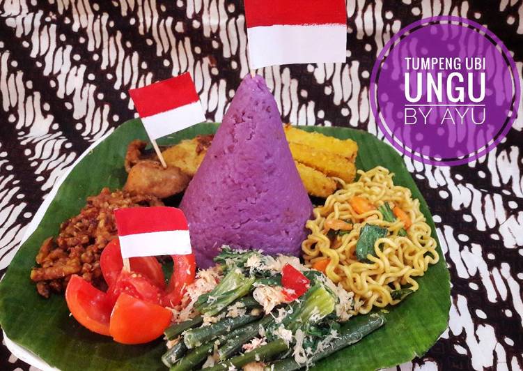 cara membuat Tumpeng Ubi Ungu