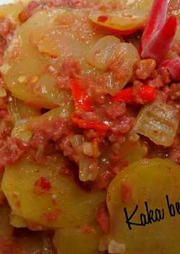 Potato cornet beef || kentang tumis kornet enak dan praktis