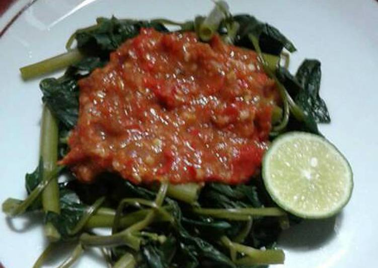 resep lengkap untuk Plecing kangkung