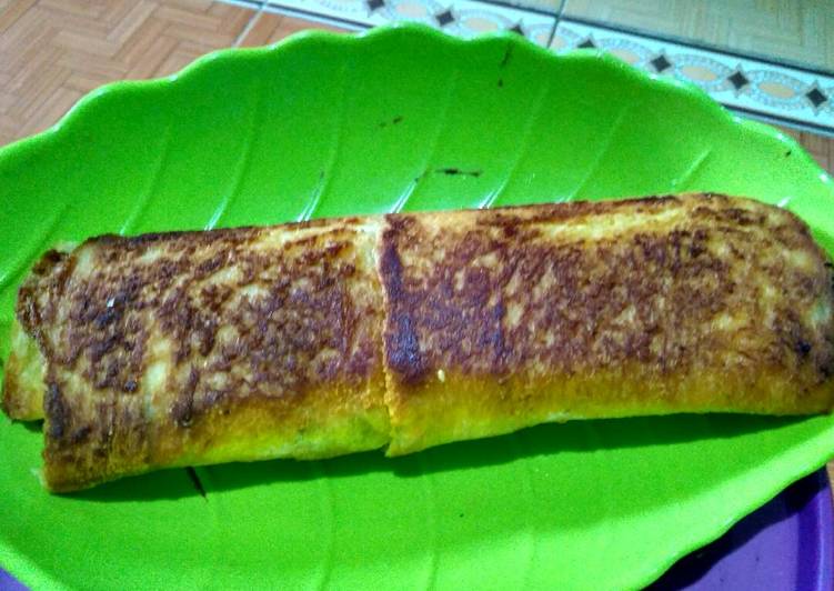 resep lengkap untuk Roti bakar pisang,cokelat double keju ala ieie