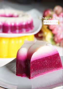 Pudding Buah Naga (Dragon Fruit Pudding)