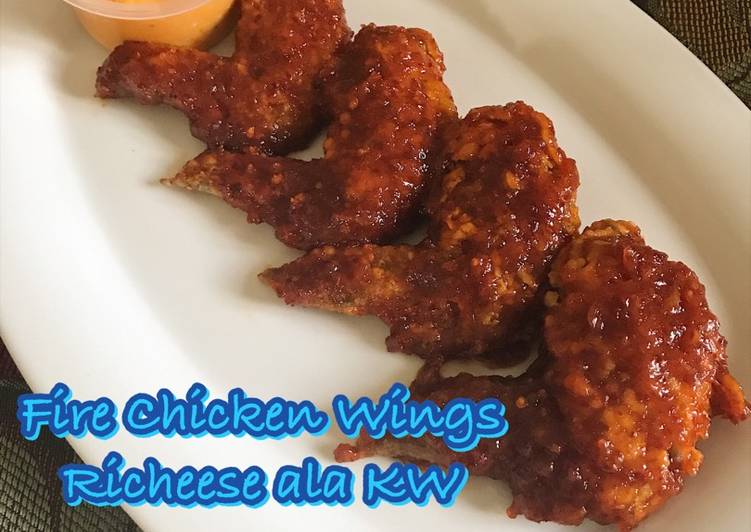 resep makanan Fire Chicken Wings Richeese ala KW