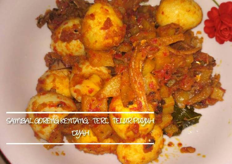 resep masakan Sambal Goreng Kentang, Teri dan Telur Puyuh