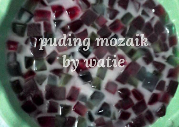 cara membuat Puding mozaik