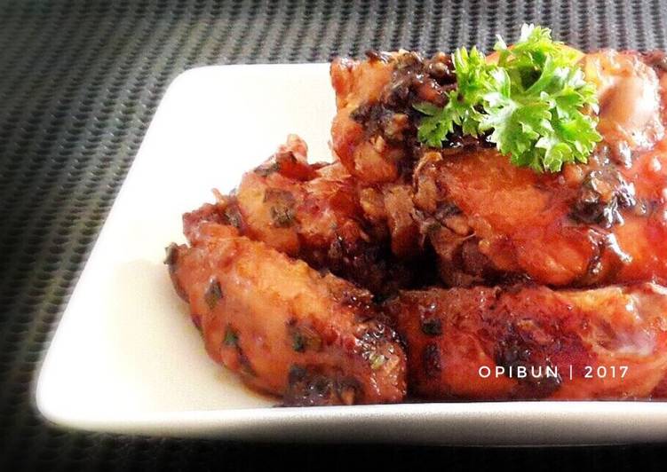 cara membuat Honey Fire Wings (sayap panggang madu pedas)