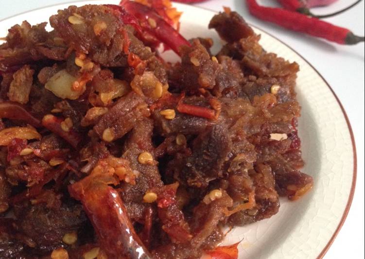 resep masakan Dendeng Suwir Balado #Kitaberbagi