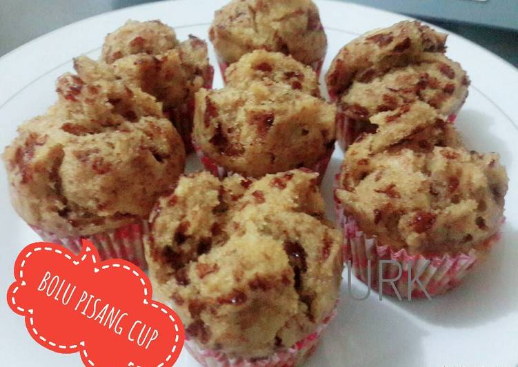 cara membuat Bolu Pisang Cup (tanpa telur,tanpa mixer)