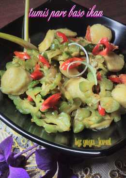 Tumis pare baso ikan