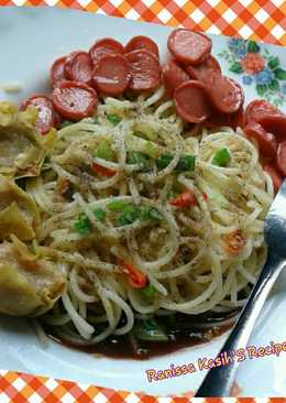 Spaghetti Sausage With a Spicy Mushroom SauceðŸ (#pr_pasta)