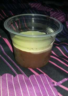 Puding coklat toping susu