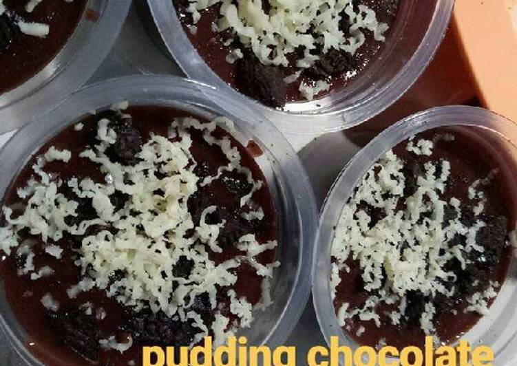 resep Pudding chocolate with cheese oreo