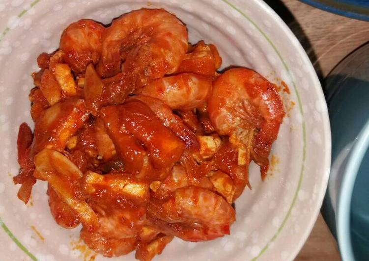 gambar untuk cara membuat Sambal udang tahu