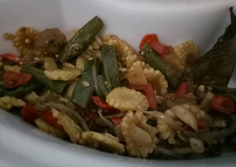 Resep Tumis utren, kacang panjang dan toge By UmmuHamzah