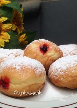 Fluffy Doughnut with Filling Strawberry Jam