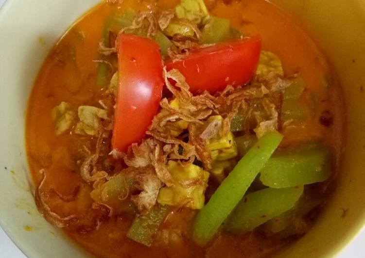 resep makanan Sayur labu siam tempe santan