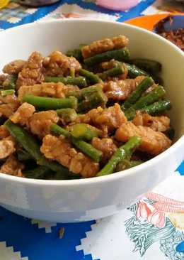 Tumis kacang panjang-tempe