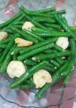 Kacang panjang tumis udang