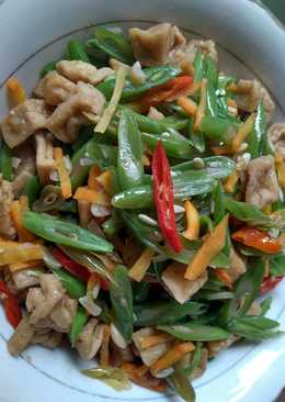 Tumis buncis tahu dadu