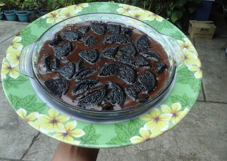 cara membuat Puding coklat oreo yummy