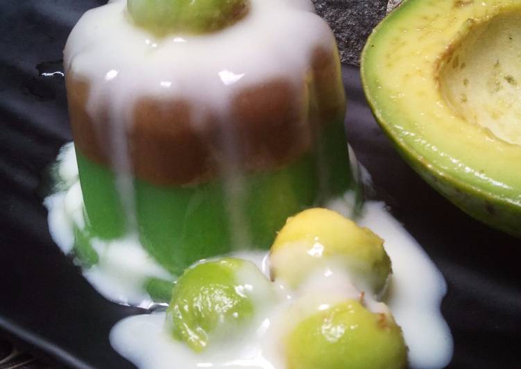 resep masakan Puding Avocado Mocacinno  saus vanila