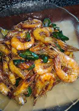 Udang goreng cabe hijau