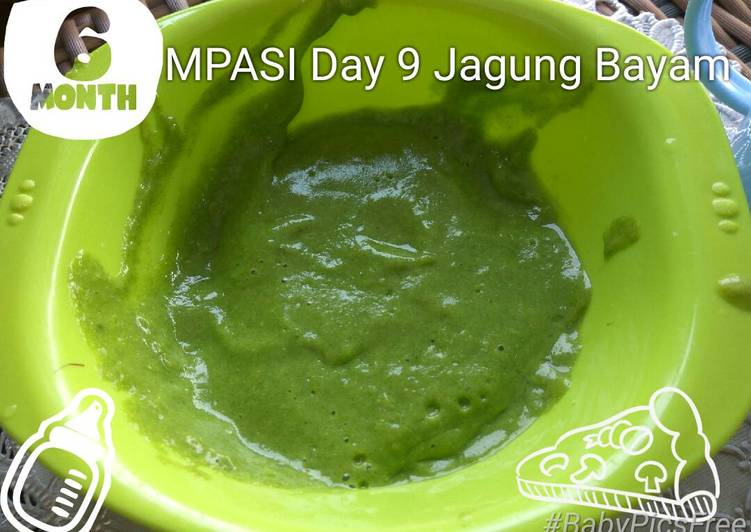 resep makanan MPASI 6m Jagung manis+Bayam