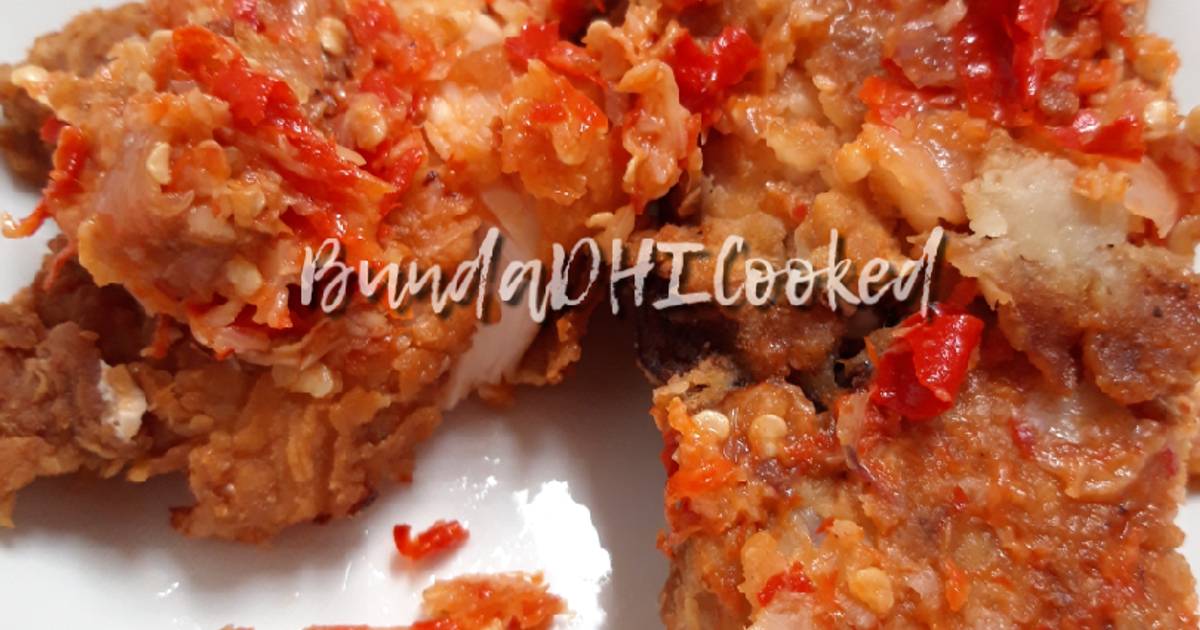 647 resep ayam geprek crispy  enak dan sederhana Cookpad