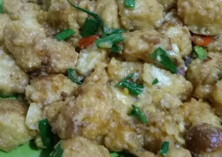 resep lengkap untuk Chicken salted egg