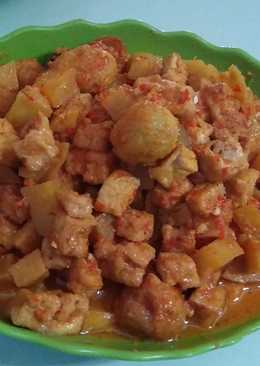 Sambal goreng kentang tahu dan telur puyuh