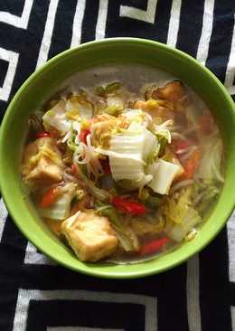 Sayur sawi putih + toge + tahu