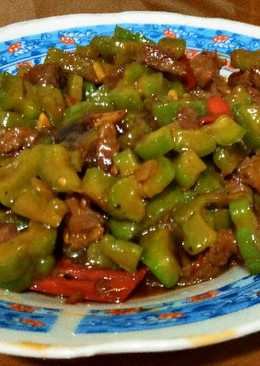 Tumis pare cah daging sapi enak