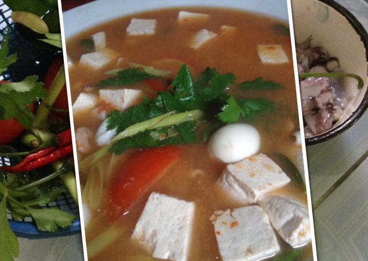 resep makanan Tom Yam Seafood, Tahu & Telur Puyuh