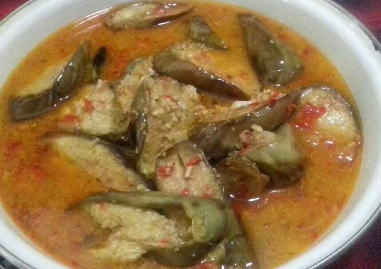 resep lengkap untuk Terong kuah pedas