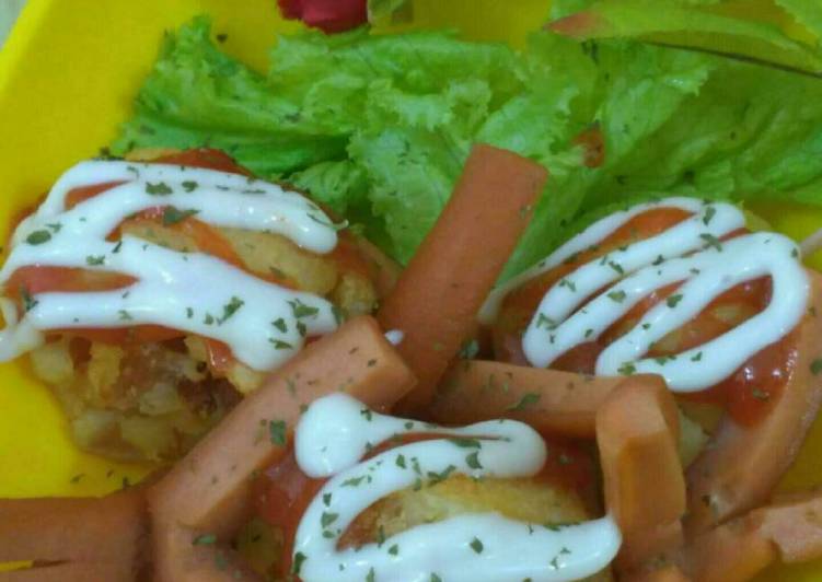 cara membuat Hotang Mini (hotdog Kentang) #bekal bocah