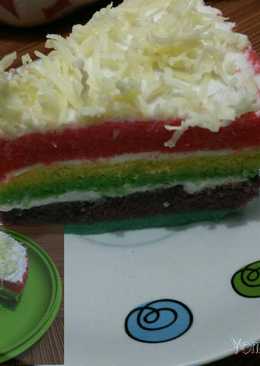 Rainbow cake kukus ala mama qiyana