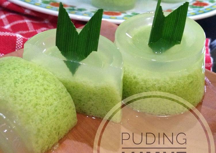 resep lengkap untuk Puding Lumut Pandan