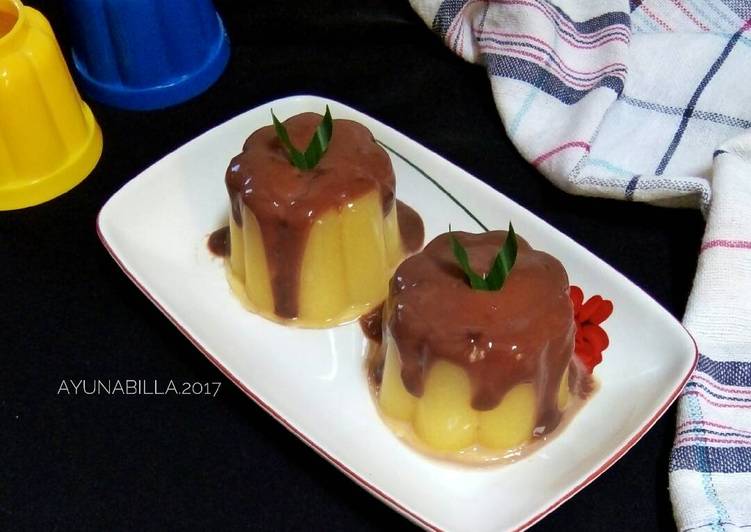 resep Pudding jagung vla coklat
