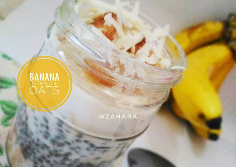 resep makanan Banana Overnight Oats