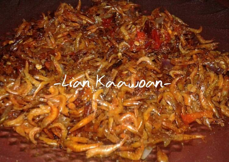 resep masakan Udang Rebon Bumbu Pedas (Waor Garo Rica Khas Manado)